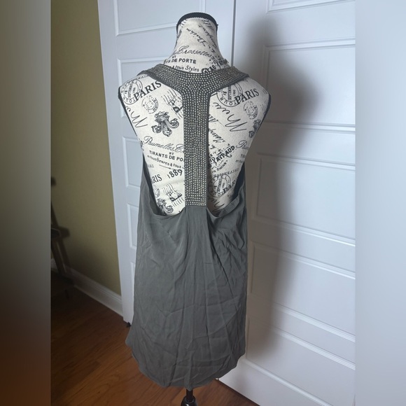 ALICE + OLIVIA silk chiffon sequin bib racerback tank top tunic Earth Color NWT - Picture 3 of 8